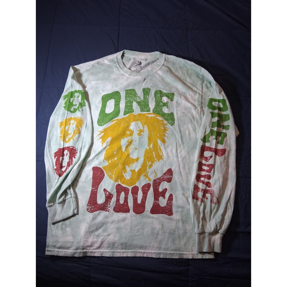 Bob Marley Zion Rootswear One Love Tie Dye Long Sleeve Graphic T-Shirt Mens M